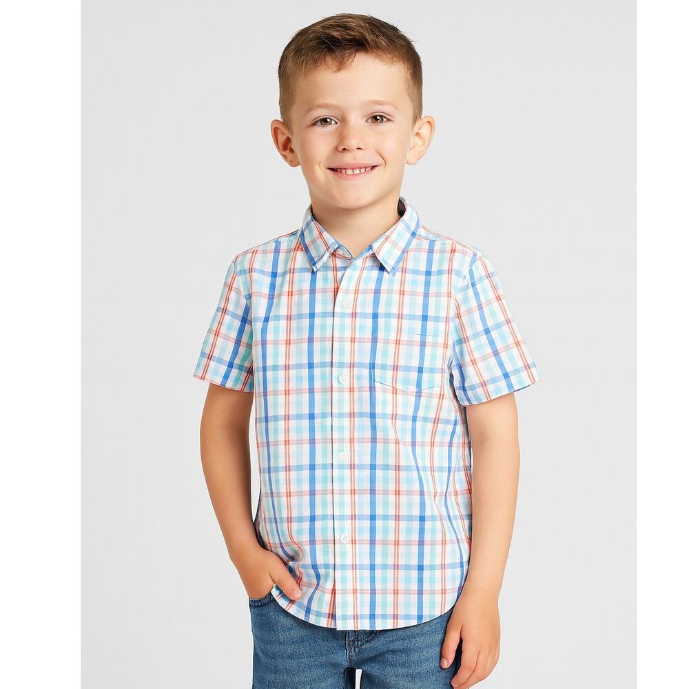 Excellent condition Kids Headquarters Boys Multicolor Plaid Button Shirt Size 6